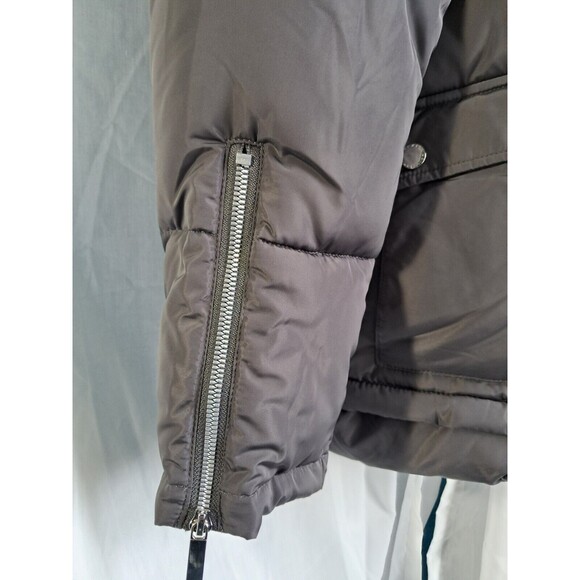 Women's Grey Hooded Puffer Jacket Size Large French Connection Gray - Picture 9 of 14